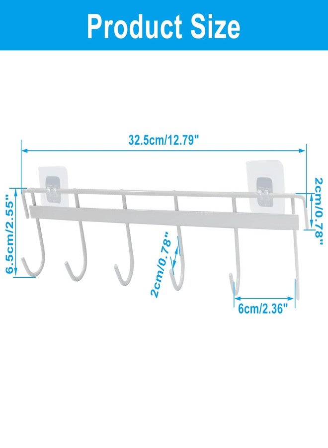 verkelly 2 Pcs Kitchen Utensil Rack with 4 Adhesives - Adhesive Kitchen Utensils Hanging Rack Utensil Holder for Kitchen, Bathroom, and Bedroom(White) - Image 2